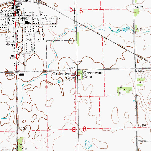 Topographic Map of Greenwood Cemetery, SD
