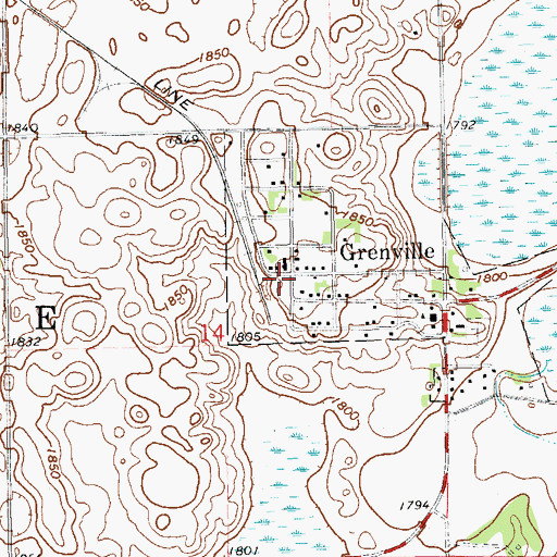 Topographic Map of Grenville, SD