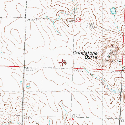 Topographic Map of Grindstone Butte, SD