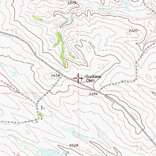 Topographic Map of Gustave Cemetery, SD