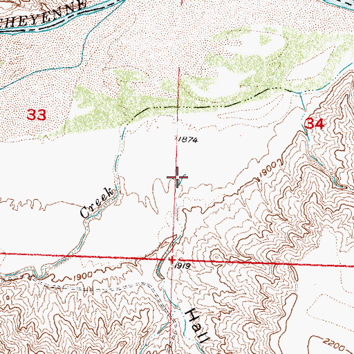 Topographic Map of Hall Draw, SD