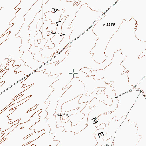 Topographic Map of Tohnali Mesa, AZ