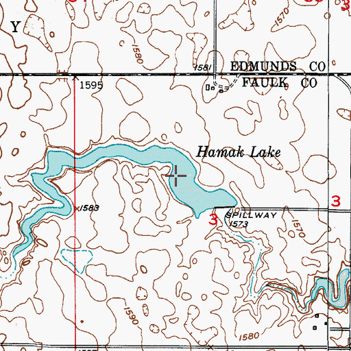 Topographic Map of Hamak Lake, SD