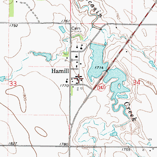 Topographic Map of Hamill, SD
