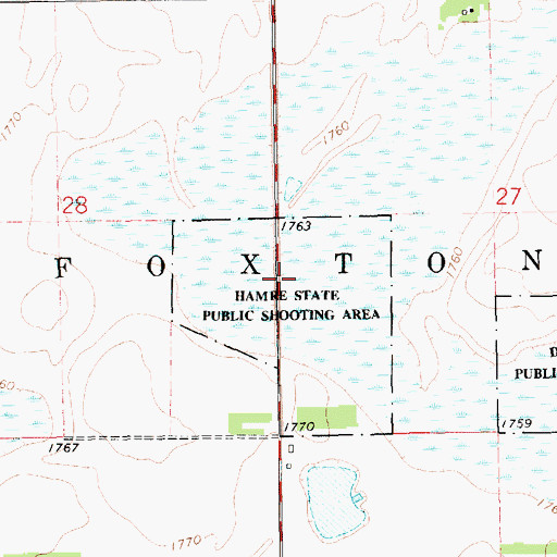 Topographic Map of Hamre State Public Shooting Area, SD