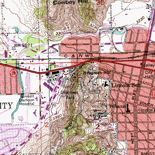Topographic Map of Hangman Hill, SD