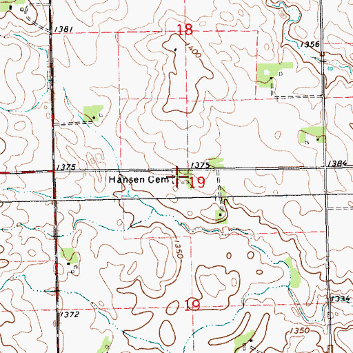 Topographic Map of Hansen Cemetery, SD