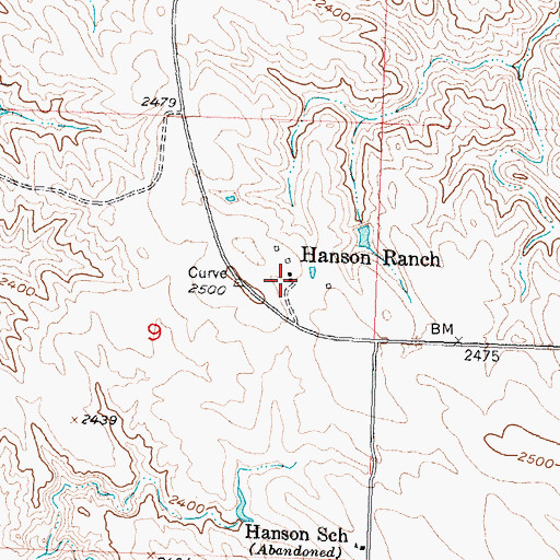 Topographic Map of Hanson Ranch, SD