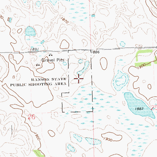 Topographic Map of Hanson State Public Shooting Area, SD