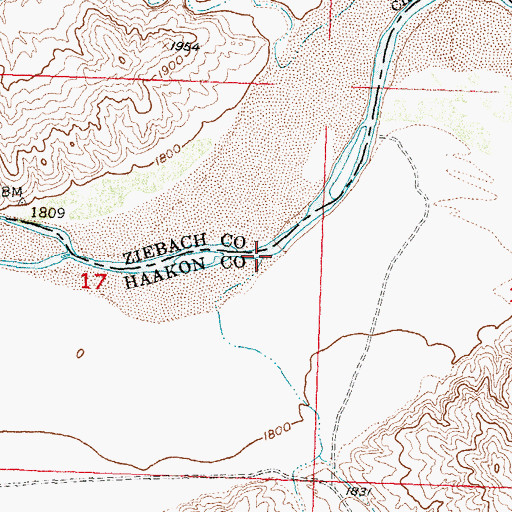 Topographic Map of Harding Creek, SD