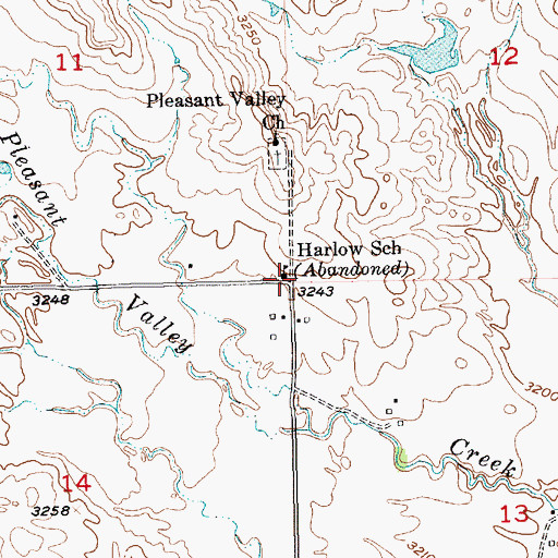 Topographic Map of Harlow School, SD