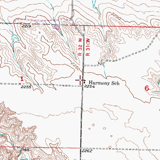 Topographic Map of Harmony School, SD