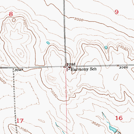 Topographic Map of Harmony School, SD