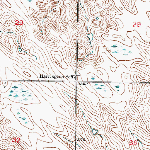 Topographic Map of Harrington School, SD