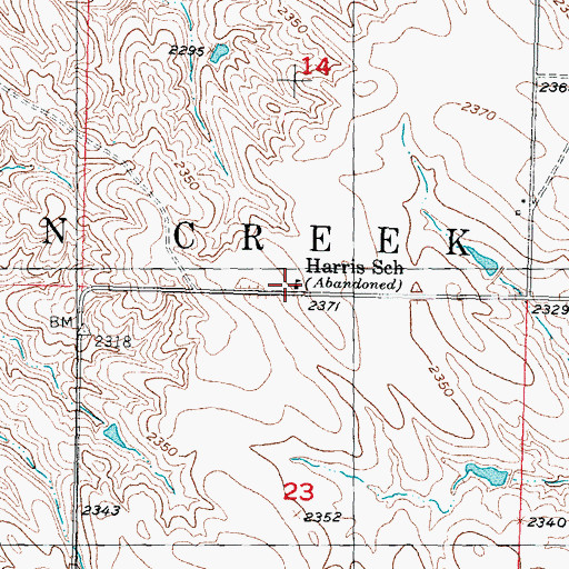 Topographic Map of Harris School, SD