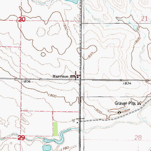 Topographic Map of Harrison School, SD