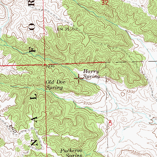 Topographic Map of Harry Spring, SD