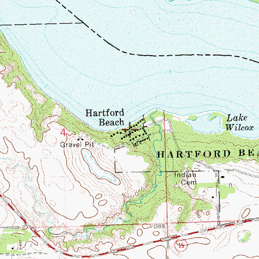 Topographic Map of Hartford Beach, SD