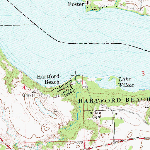 Topographic Map of Hartford Beach Creek, SD