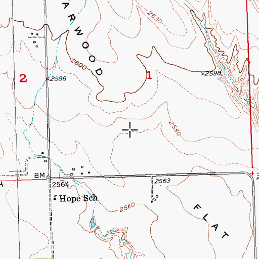 Topographic Map of Harwood Flat, SD