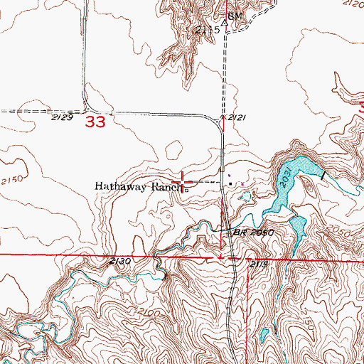 Topographic Map of Hathaway Ranch, SD