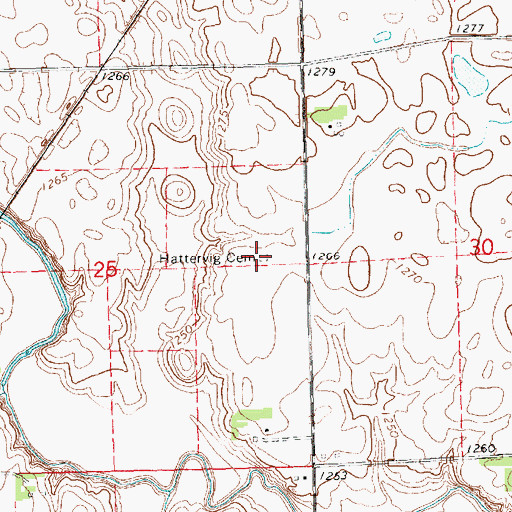 Topographic Map of Hattervig Cemetery, SD