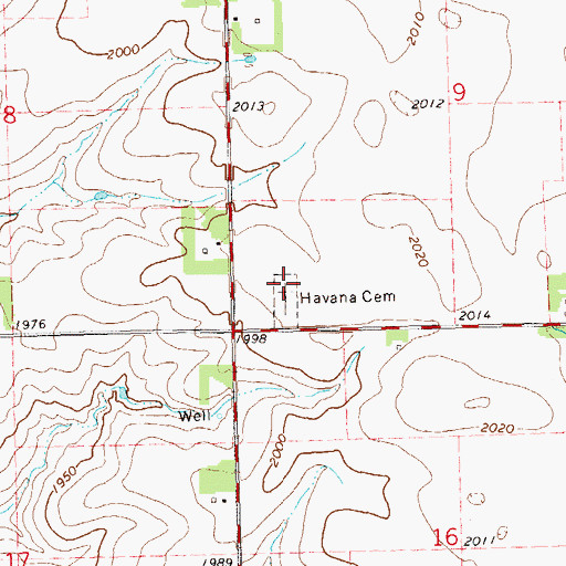 Topographic Map of Havana Lutheran Cemetery, SD