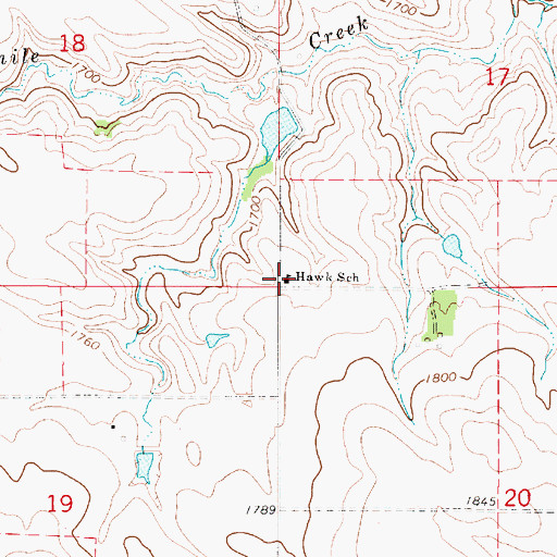 Topographic Map of Hawk School, SD