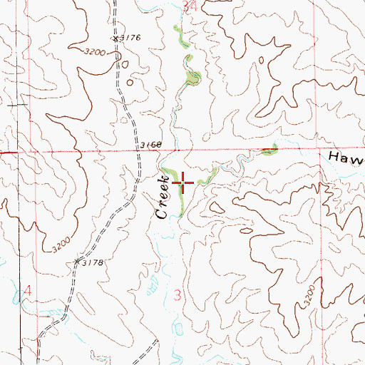 Topographic Map of Hawks Nest Draw, SD