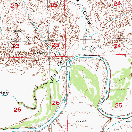 Topographic Map of Hay Creek, SD