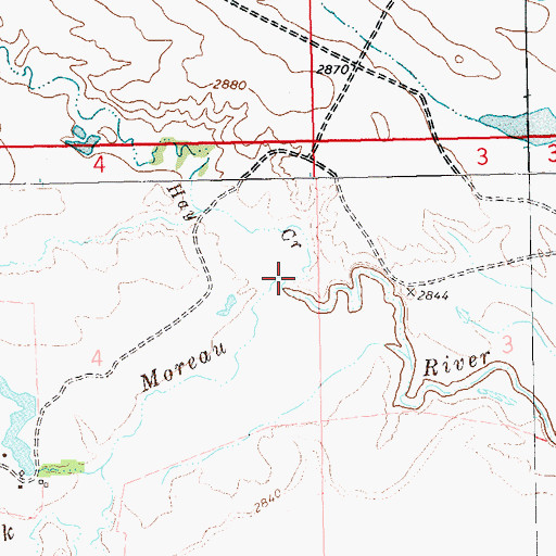 Topographic Map of Hay Creek, SD