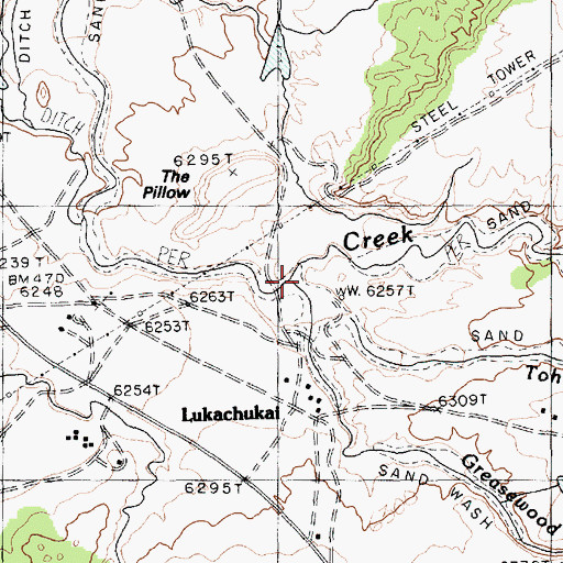 Topographic Map of Tohotso Creek, AZ