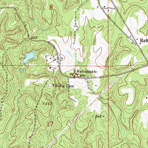 Topographic Map of Rehoboth Cemetery, AL