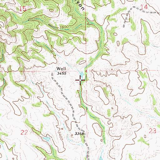 Topographic Map of Hells Canyon, SD