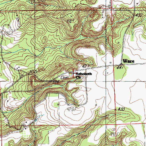 Topographic Map of Rehoboth Church, AL