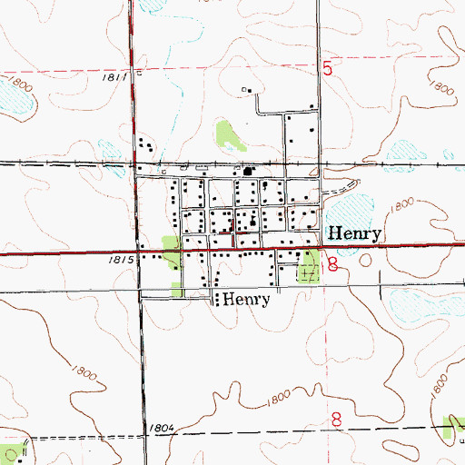 Topographic Map of Henry, SD