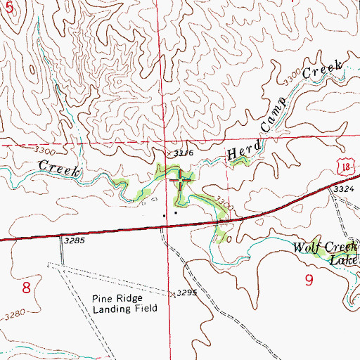 Topographic Map of Herd Camp Creek, SD