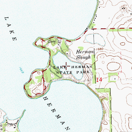 Topographic Map of Herman Slough, SD