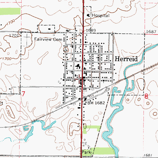 Topographic Map of Herreid, SD