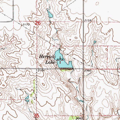 Topographic Map of Herrick Lake, SD