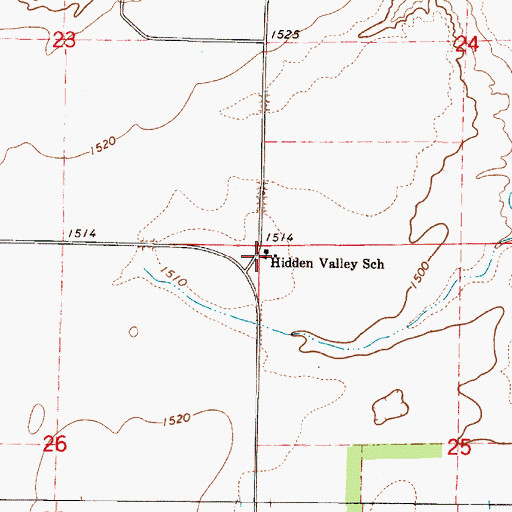 Topographic Map of Hidden Valley School, SD