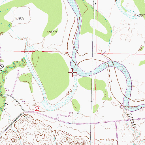 Topographic Map of High Bank Creek, SD