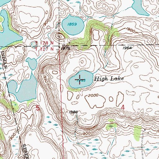 Topographic Map of High Lake, SD