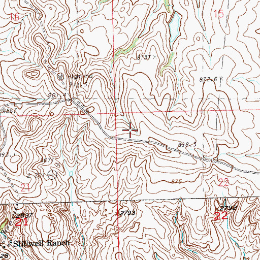Topographic Map of Highland School, SD