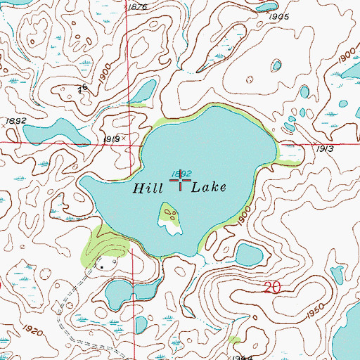 Topographic Map of Hill Lake, SD