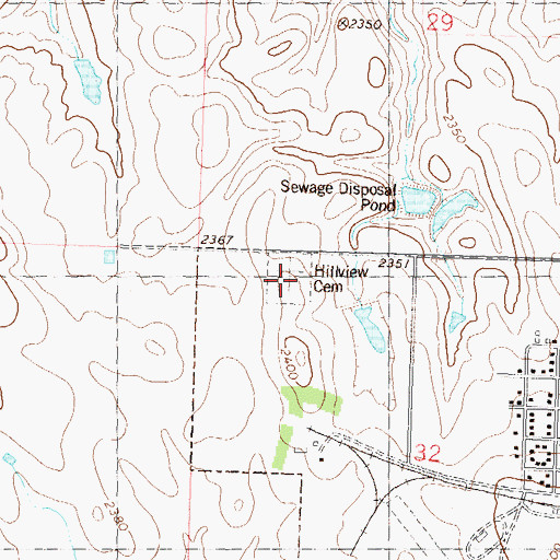 Topographic Map of Hillview Cemetery, SD