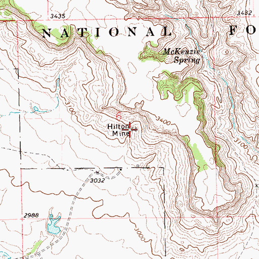 Topographic Map of Hilton Mine, SD