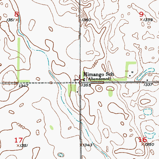 Topographic Map of Himango School, SD