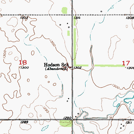 Topographic Map of Hodson School, SD