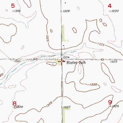 Topographic Map of Hofer School, SD